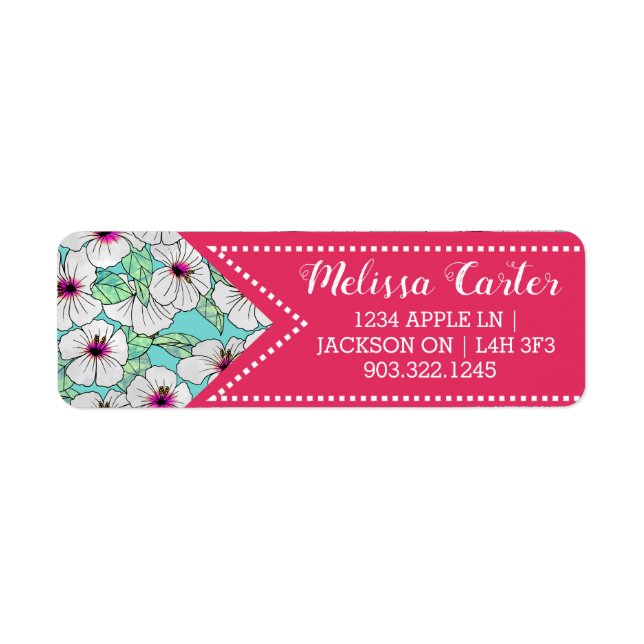 Pink & White Tropical Hibiscus Floral Pattern (Front)