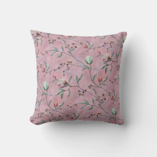 Pink & White Tulips Anemones Pattern Cushion