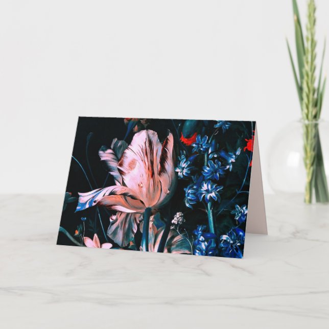 PINK WHITE TULIPS ,CUPIDS ,FLOWERS Birthday Card (Front)