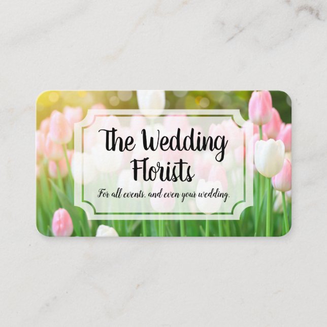Pink White Tulips | Florist Business Card (Front)