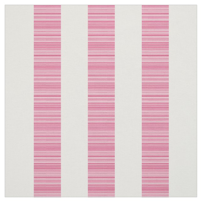 Pink White Vertical Modern Stripes Fabric (Swatch)