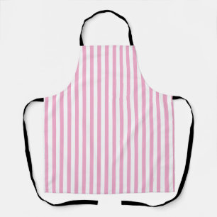 Pink White Vertical Stripe Pattern Design Apron