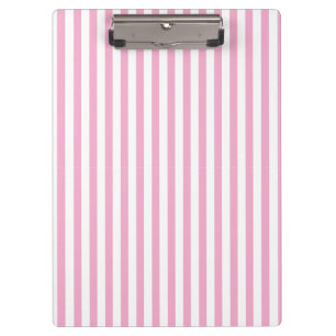 Pink White Vertical Stripe Pattern Design Clipboard