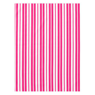 Pink White Vertical Stripes Pattern Design Tablecloth
