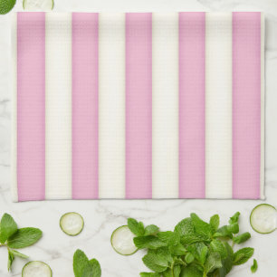 Pink & White Victorian Stripes Cottage Style  Tea Towel