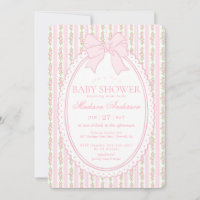 Pink & White Vintage Fancy Floral Baby Shower