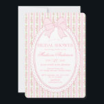Pink & White Vintage Fancy Floral Bridal Shower Invitation<br><div class="desc">A charming blend of vintage elegance and playful femininity, this party decor collection features soft preppy florals paired with delicate coquette bows. Designed to feel timeless yet fresh, each piece brings a sweet, polished touch to your celebration. ★ Let me help you plan your next party! ★ If you need...</div>