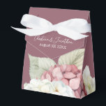Pink & White Watercolor Hydrangea Flowers on Blush Favour Box<br><div class="desc">This romantic wedding gift box features a floral watercolor design with pink and white hydrangeas over a blush coloured background. Delicate bouquets of hydrangea flowers are pictured around the bottom portion.</div>