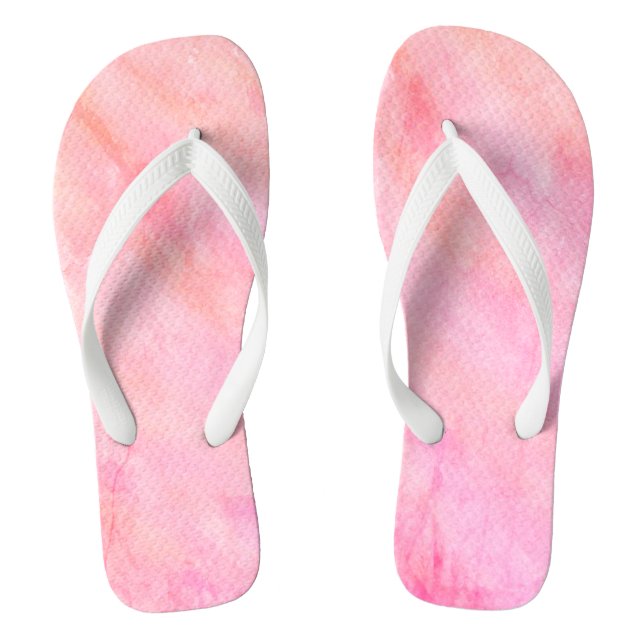 Pink White Watercolor Jandals (Footbed)