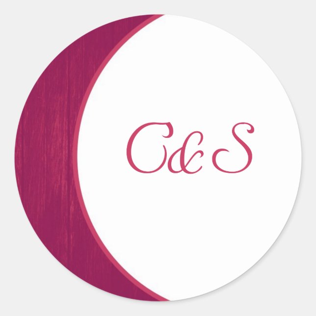 Pink/White Wood Grain Envelope Stickers (Front)