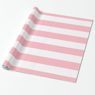 Pink, White XL Stripes Pattern Wrapping Paper