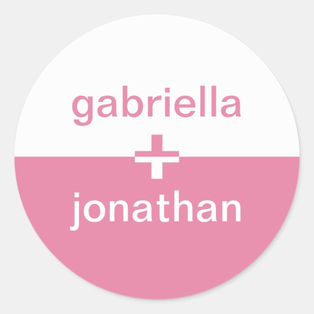 Pink white yin yang plus custom name favour seal (Front)