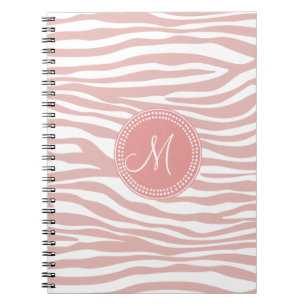 Pink & White Zebra Pattern Notebook