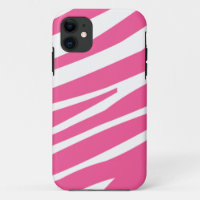 Pink white zebra stripe fun stylish iphone 5 case