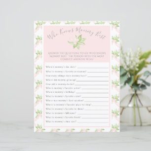 Pink Who Knows Mummy Best Baby Shower Game