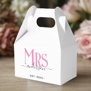 Pink Wife Bride Mrs Wedding Bridal Shower Dessert Favour Box