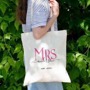 Pink Wife Bride Mrs Wedding Bridal Shower Tote Bag