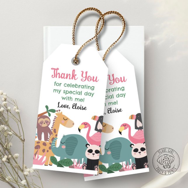 Pink Wild Animal  Gift Tags (Creator Uploaded)