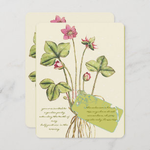 Pink Wild Flower Botanical Dinner Invitations
