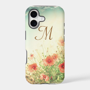 Pink Wild Flowers in Field Monogram IPHONE 5 Case