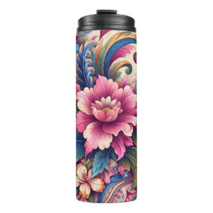 Pink Wild flowers Thermal Tumbler