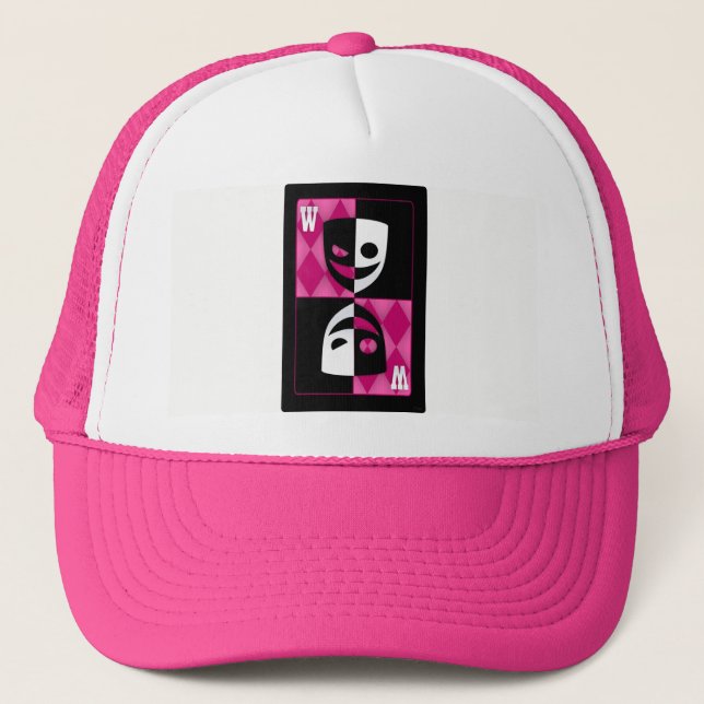 Pink Wildcard Poker Diamonds Trucker Hat (Front)