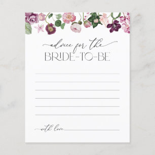 Pink Wildflower Advice For Bride Bridal Shower