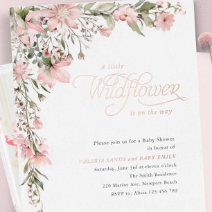 Pink Wildflower and Greenery Baby Girl Shower