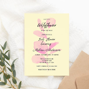 Pink Wildflower Baby Shower Invitation for Girls