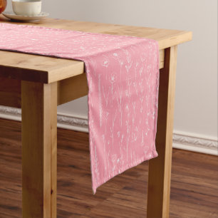 Pink Wildflower Baby Shower Table Runner