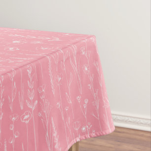 Pink Wildflower Baby Shower Tablecloth Decor