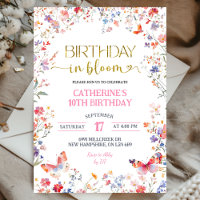 Pink Wildflower Birthday in Bloom Birthday