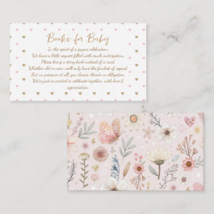 Pink Wildflower Books For Baby Enclosure Card
