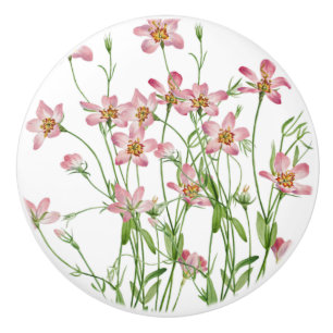 Pink Wildflower Drawer Knob