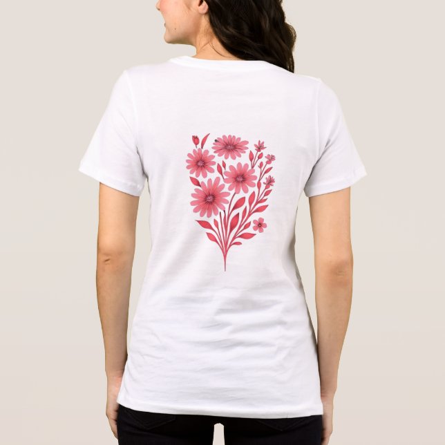 Pink Wildflower Floral Bouquet Tri-Blend Shirt (Back)