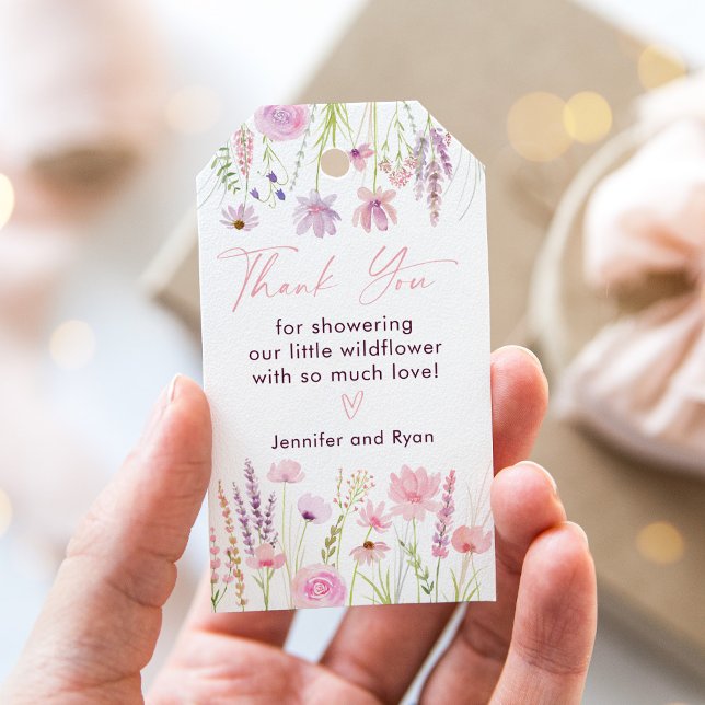 Pink Wildflower Garden Birthday Gift Tags (Creator Uploaded)