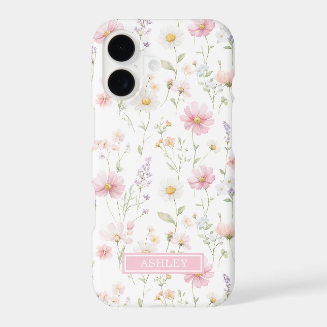 Pink Wildflower Garden Monogrammed (Back)