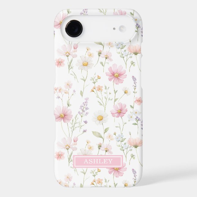 Pink Wildflower Garden Monogrammed (Back)