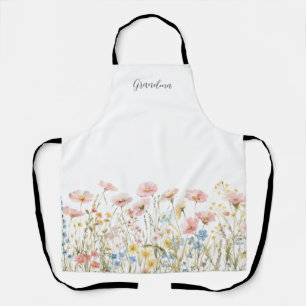Pink Wildflower Personalised Apron