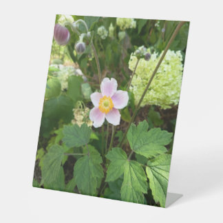 Pink Wildflower Tabletop Sign | Botanical Floral D