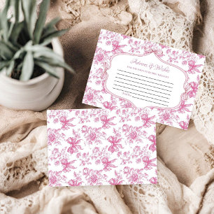 Pink Wildflower Tea Advices & WIshes Bridal Shower Enclosure Card