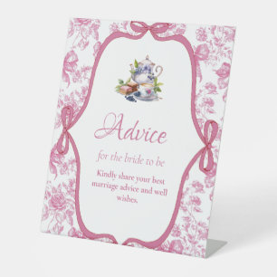 Pink Wildflower Tea bridal shower Advices Sign