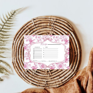 Pink Wildflower Tea  bridal shower recipe request  Enclosure Card