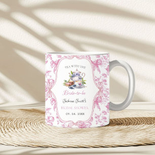 Pink Wildflower Tea Party Bridal Shower Party Coffee Mug