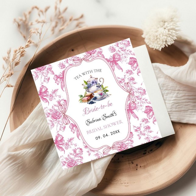 Pink Wildflower Tea Party Bridal Shower party Napkin (Creator Uploaded)
