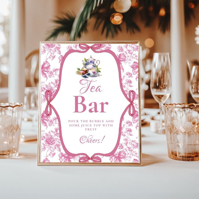 Pink Wildflower Tea Party  Mimosa Bar  Sign (Creator Uploaded)