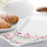 Pink Wildflower Theme Delicate Floral Border Paper Plate<br><div class="desc">Watercolor Wildflower paper plates - perfect for wildflower baby shower, bridal shower, birthday party .. The design features pretty watercolor wild flowers in shades of pink. This delicate and feminine botanical design with dainty modern floral. Please see my Pink Wildflower collection for matching items or, message me to create the...</div>