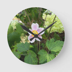 Pink Wildflower Wall Clock Botanical Floral Home