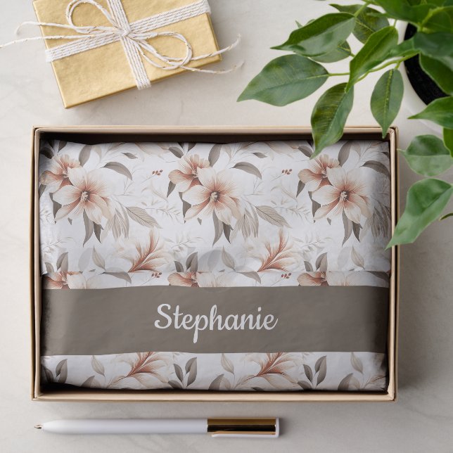 Pink Wildflower Watercolor Tissue Paper (Gift)