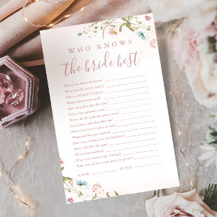 Pink Wildflower who knows the bride best game